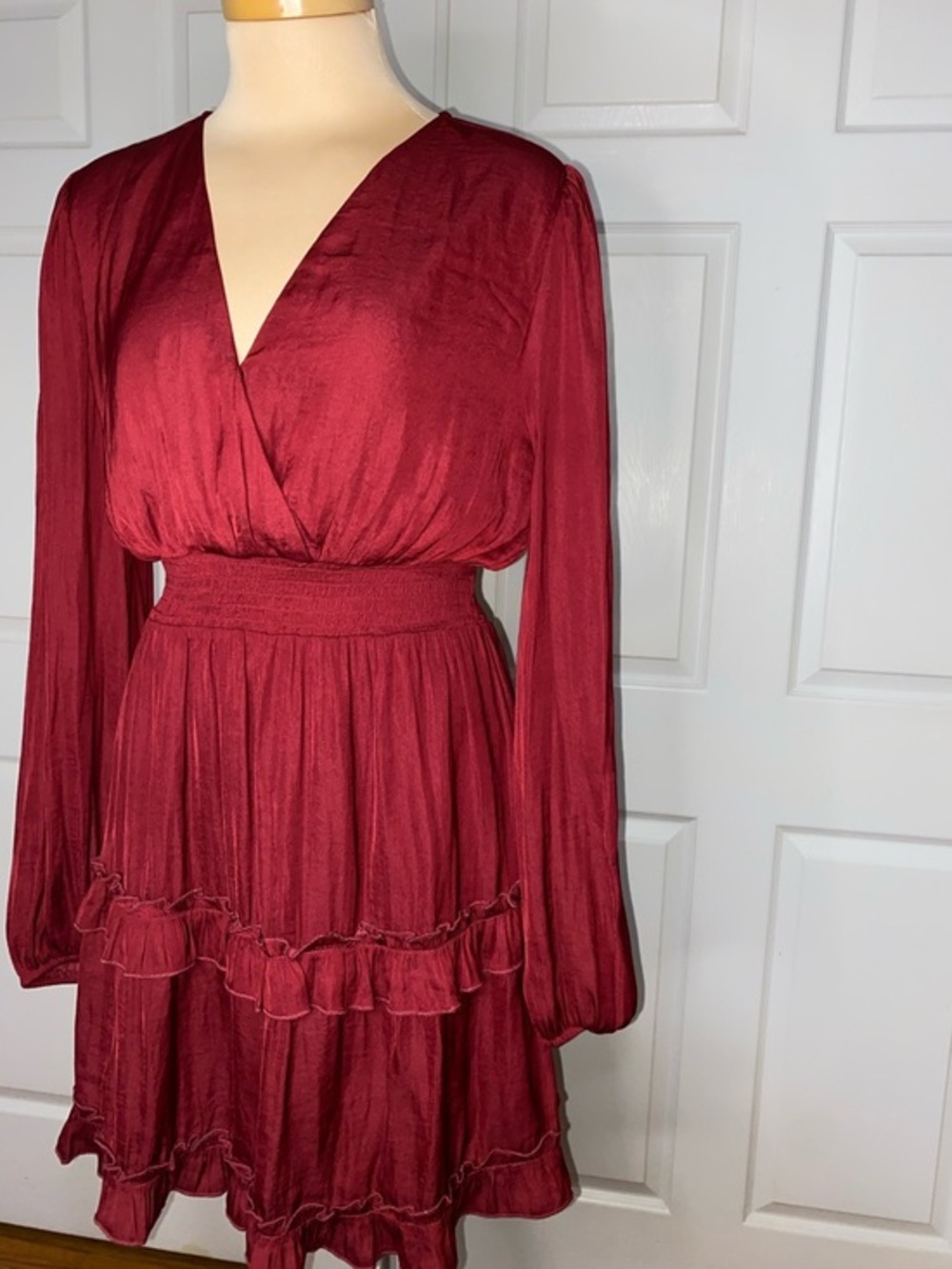 Altar’d State Women’s Burgundy Wine Red Dress, Long Sleeve, Date Night